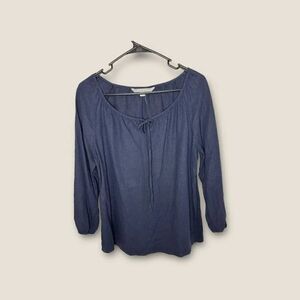 Valerie Steven’s Linen Blend Keyhole Front Top Size Small